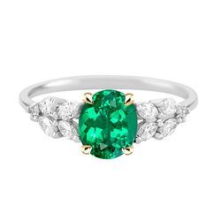 Custom Precious Stone Ring with GIA-Certified Colombian Emerald