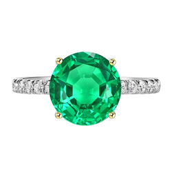 Shimmering Precious Stone Ring with GIA-Certified Fine Emerald