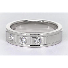 Anniversary Band 0.75 Carats Round Real Diamond White Gold 14K