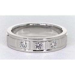 Anniversary Band 0.75 Carats Round Real Natural Earth Mined Diamond White Gold 14K