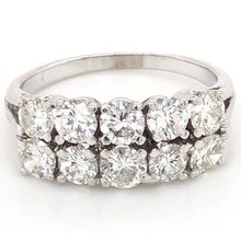 Anniversary Band 4 Carats Double Row Shank Setting White Gold 14K