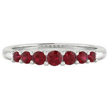 Anniversary Band Burmese Rubies 1 Carat 14K White Gold Jewellery