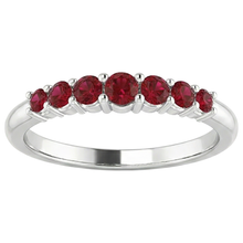 Anniversary Band Burmese Rubies 1 Carat 14K White Gold Jewellery