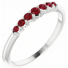 Anniversary Band Burmese Rubies 1 Carat 14K White Gold Jewellery