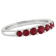 Anniversary Band Burmese Rubies 1 Carat 14K White Gold Jewellery