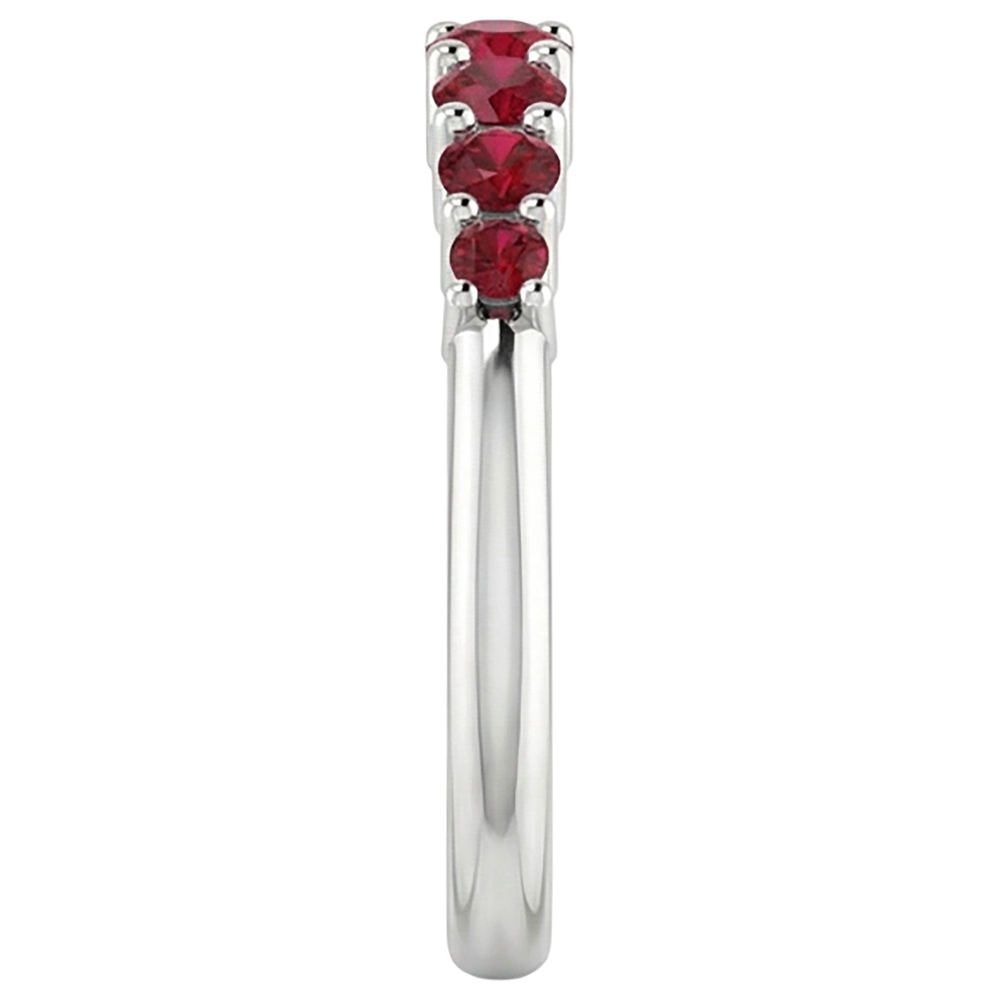 Anniversary Band Burmese Rubies 1 Carat 14K White Gold Jewellery