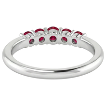 Anniversary Band Burmese Rubies 1 Carat 14K White Gold Jewellery