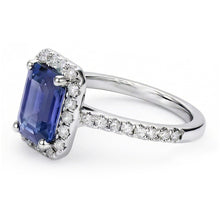 natural emerald sapphire 3.50ct ring top view