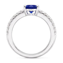 Anniversary Gemstone Ring Heart Sapphire With Natural Earth Mined Diamond Accents 2 Carats