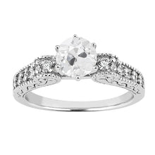Anniversary Genuine Old Cut Round Diamond Ring 6 Prong Set Filigree 3 Carats