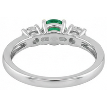 Real Fine Emerald Precious Stone Ring 1 ct Two-Tone 14K Gold – back view