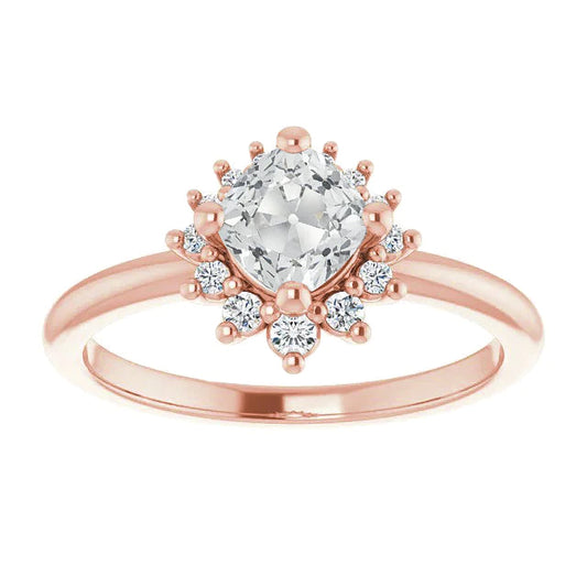 Anniversary Halo Old Cut Genuine Cushion Diamond Ring 4.25 Carats Gold