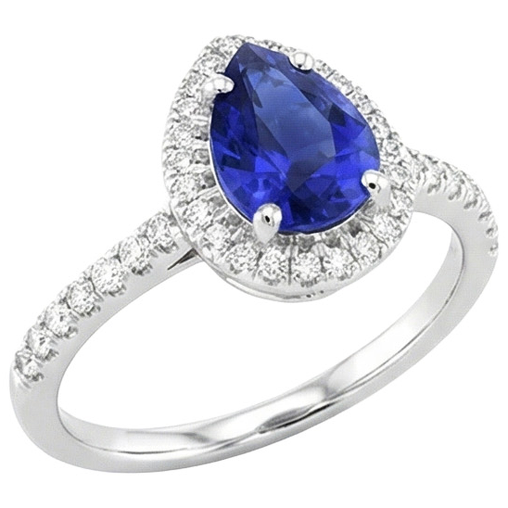 natural round sapphire 3.25ct ring side angle