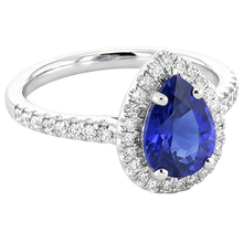 natural round sapphire 3.25ct ring top view