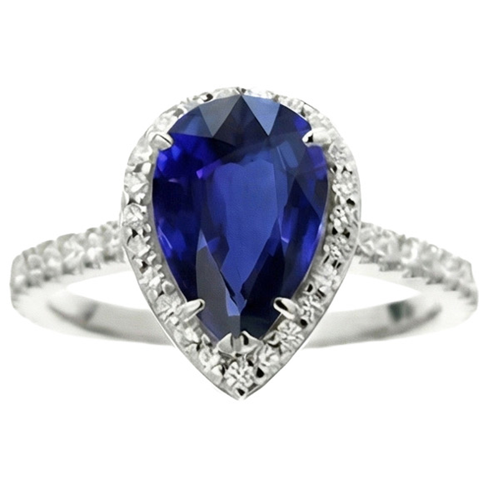 natural round sapphire 4.50ct ring profile view