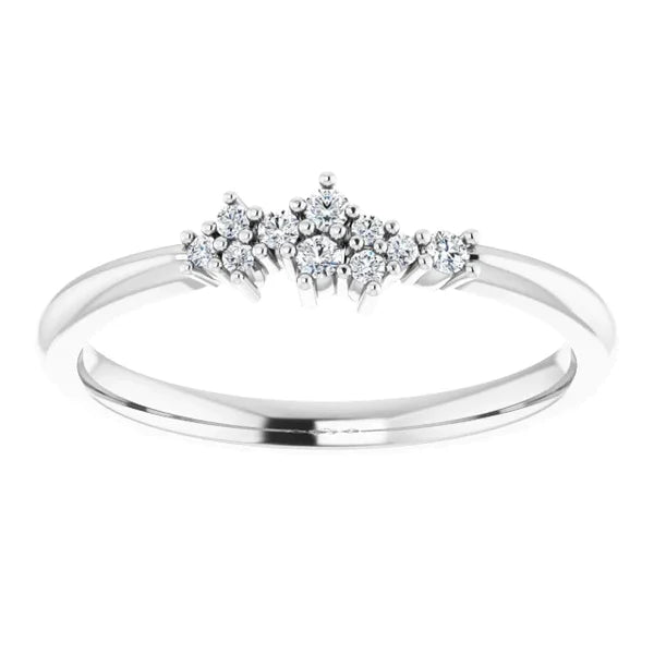 Anniversary Natural Diamond Ring 1 Carat Cluster Set White Gold 14K
