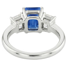 Anniversary Ring 3 Stone 2.50 Carats Ceylon Sapphire Basket Setting