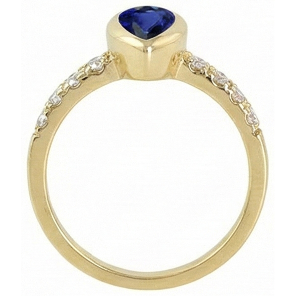 natural round sapphire 2ct watch profile view