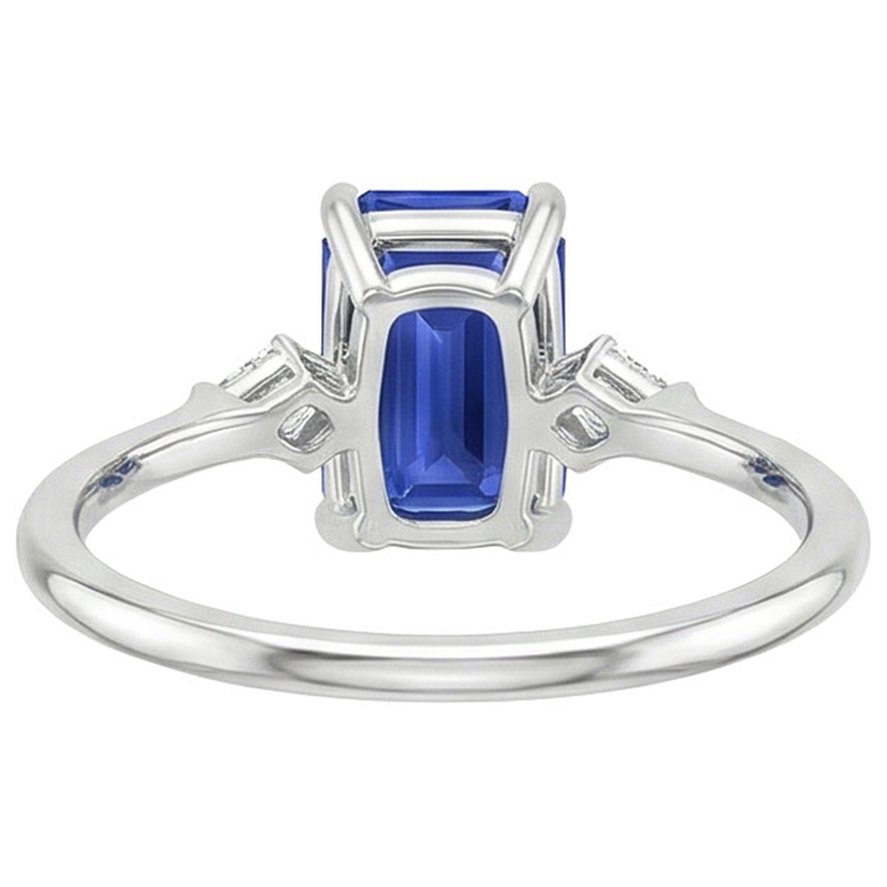 Anniversary Ring Emerald Ceylon Sapphire & Natural Earth Mined Diamond Accents 3.25 Carats