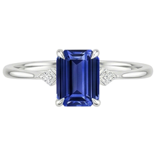 Anniversary Ring Emerald Ceylon Sapphire & Natural Earth Mined Diamond Accents 3.25 Carats