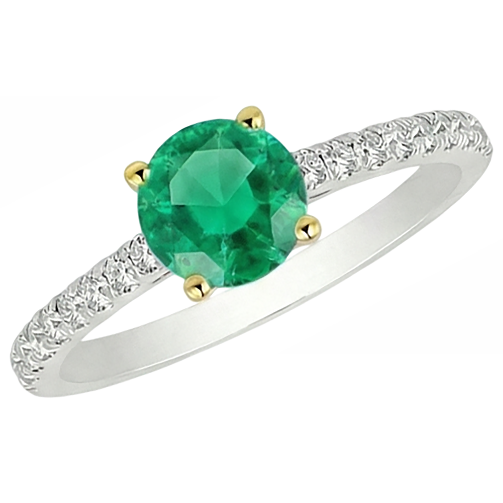 Premium Fine Emerald Precious Stone Ring 2 ct – top view