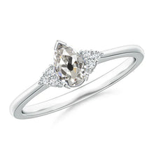 Anniversary Ring Old Cut Pear & Round Real Diamond Jewelry 2.50 carats
