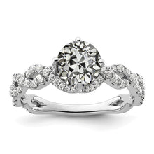 Anniversary Ring Old Mine Cut Real Diamond Twisted Infinity Style 5 Carats