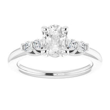Anniversary Ring Oval Old Mine Cut Natural Diamond Prong Set Jewelry 4 Carats
