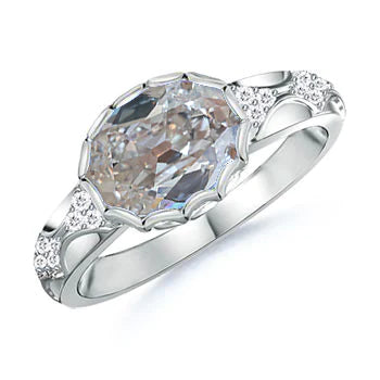 Anniversary Ring Ovalish Old Miner Real Diamond 2.50 Carats Jewelry
