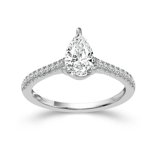 Anniversary Ring Pear And Round Cut Natural Diamonds 2.25 Carats Jewelry New
