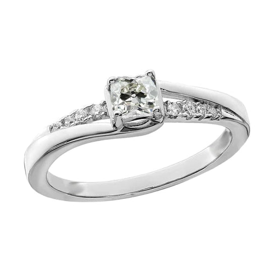 Anniversary Ring Round & Cushion Old Cut Natural Diamond Prong Set 2.25 Carats