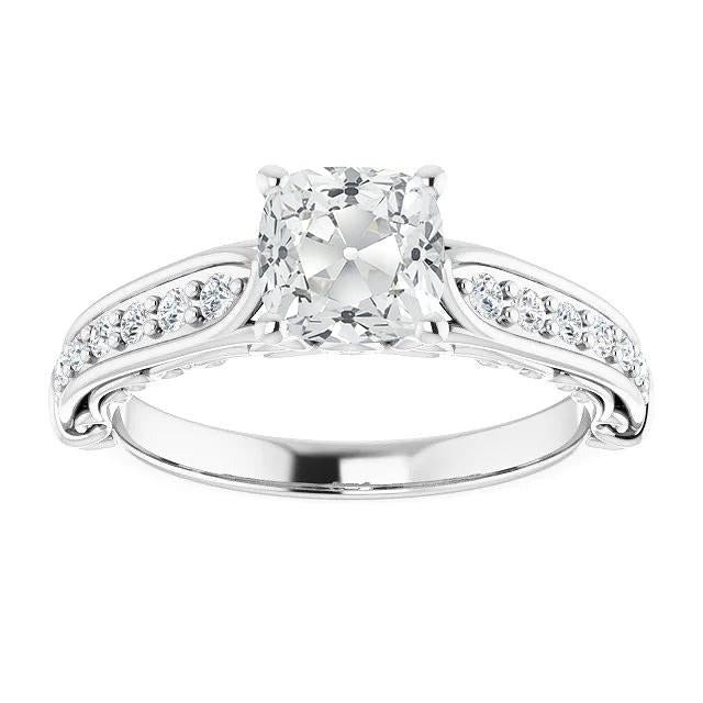 Anniversary Ring Round & Cushion Old Mine Cut Natural Diamond 4.75 Carats