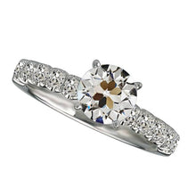 Anniversary Ring Round Old Mine Cut Real Natural Earth Mined Diamond 4 Prong Set 5.50 Carats