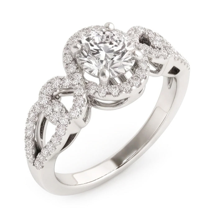 Anniversary Round Real Natural Earth Mined DIAMOND ( NOT LAB GROWN ) Engagement Ring Antique Style 2 Ct. WG 14K