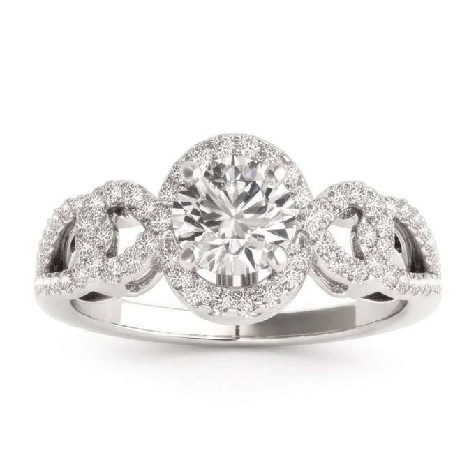 Anniversary Round Real Natural Earth Mined DIAMOND ( NOT LAB GROWN ) Engagement Ring Antique Style 2 Ct. WG 14K