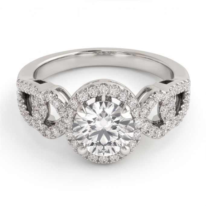 Anniversary Round Real Natural Earth Mined DIAMOND ( NOT LAB GROWN ) Engagement Ring Antique Style 2 Ct. WG 14K