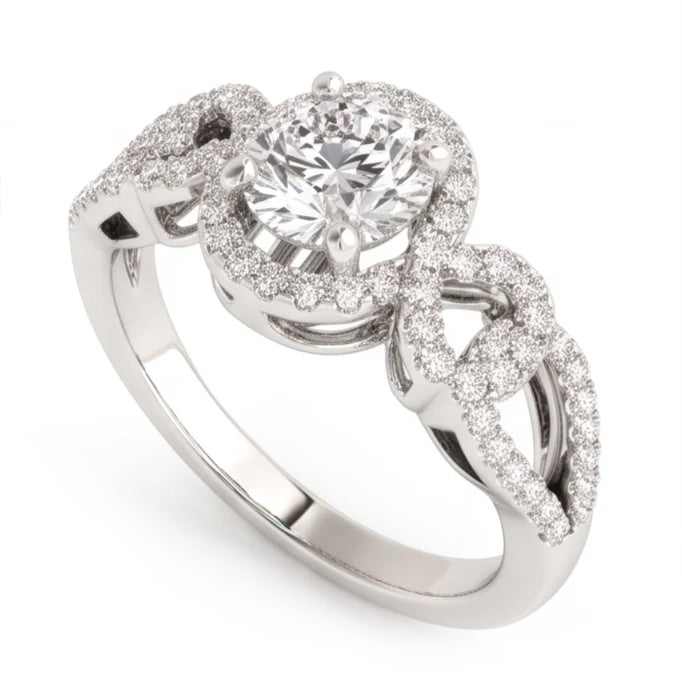 Anniversary Round Real Natural Earth Mined DIAMOND ( NOT LAB GROWN ) Engagement Ring Antique Style 2 Ct. WG 14K