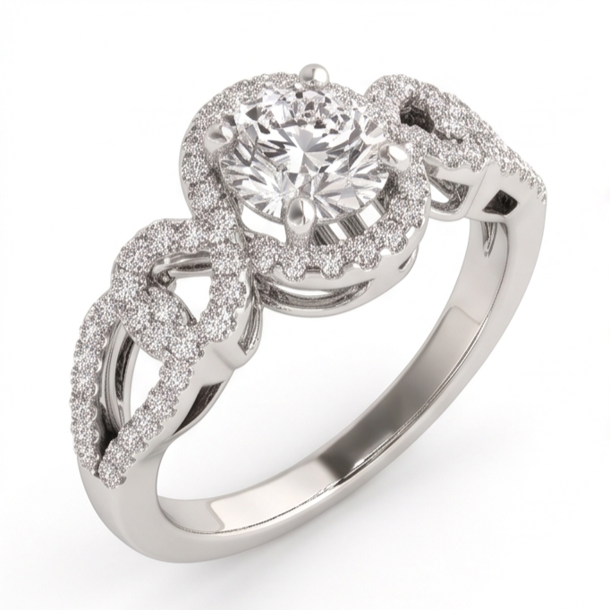 Anniversary Round Real Natural Earth Mined DIAMOND ( NOT LAB GROWN ) Engagement Ring Antique Style 2 Ct. WG 14K