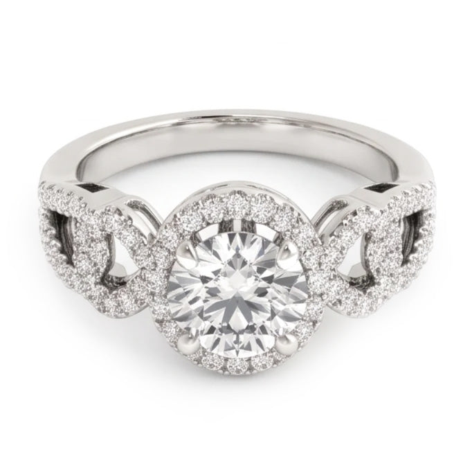 Anniversary Round Real Natural Earth Mined DIAMOND ( NOT LAB GROWN ) Engagement Ring Antique Style 2 Ct. WG 14K