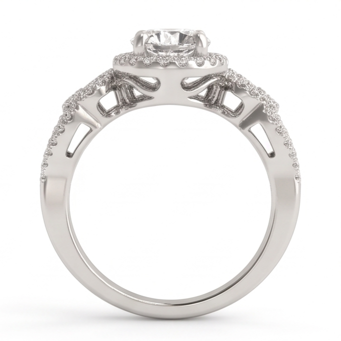Anniversary Round Real Natural Earth Mined DIAMOND ( NOT LAB GROWN ) Engagement Ring Antique Style 2 Ct. WG 14K