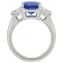 Anniversary Sapphire Ring 5 Carats 3 Stone Emerald Natural Earth Mined Diamonds Jewellery