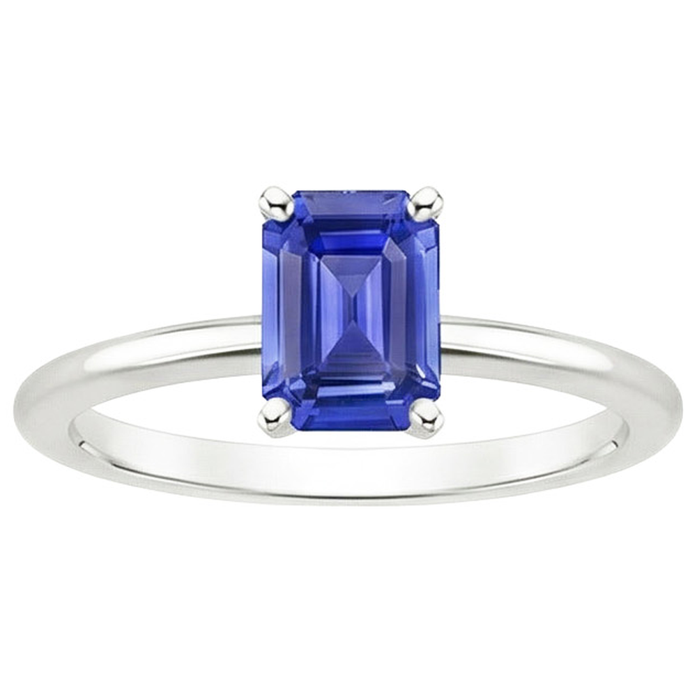 natural emerald sapphire 3ct ring top view