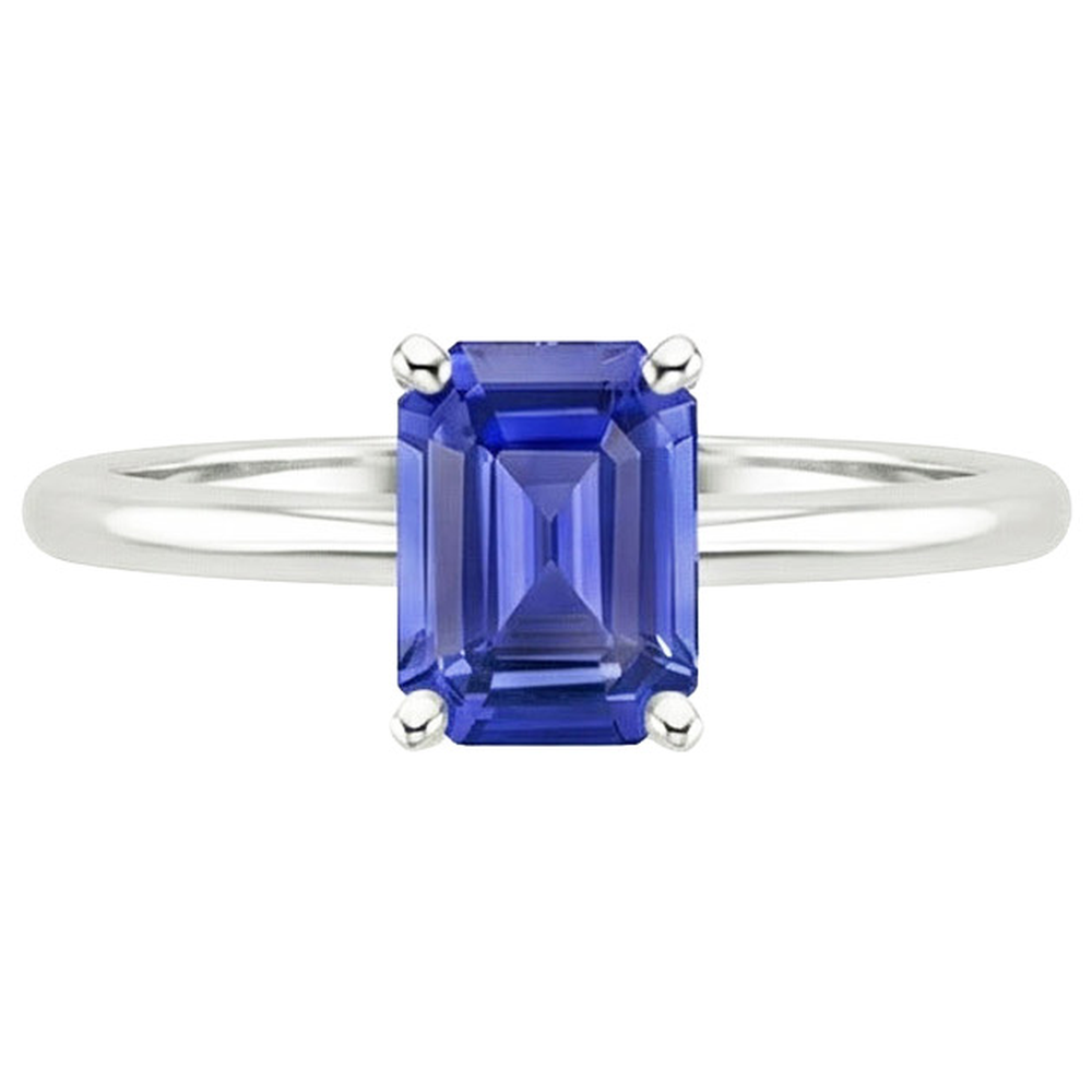 natural emerald sapphire 3ct ring profile view