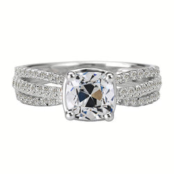 Fine Accent Solitaire Ring with Split Shank Fine Diamond – 3.50