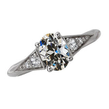 Antique Cushion Diamond ring in 14K White Gold – main view