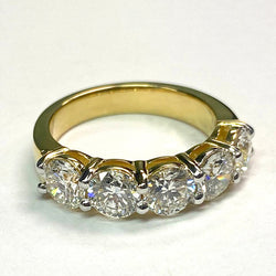Anniversary Band 5 Stone Real Natural Earth Mined Diamonds