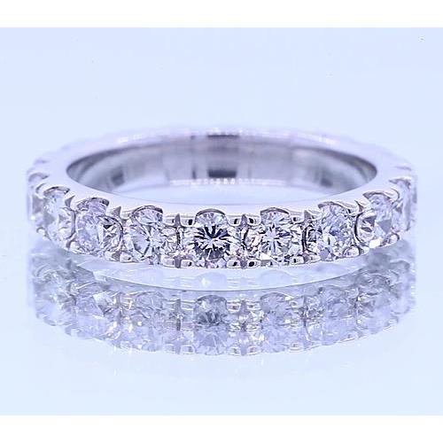 Anniversary Band Natural Earth Mined Diamond White Gold Jewellery 3.50 Carats