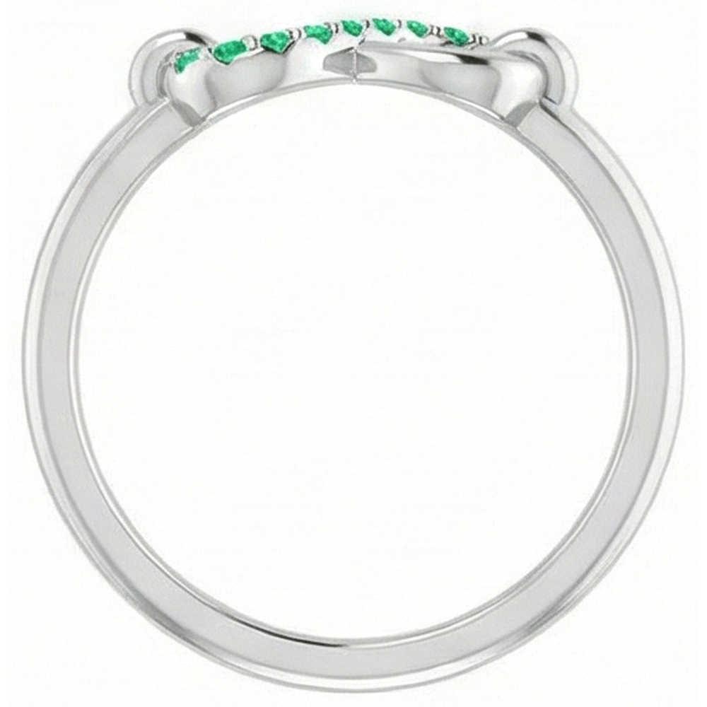 Anniversary Wedding Band Green Emerald 0.25 Carats Infinity Jewellery New