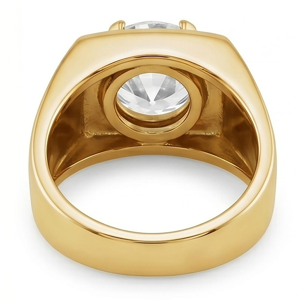 Antique Cushion Mens Ring – Diamond 2 ct 10K Yellow Gold