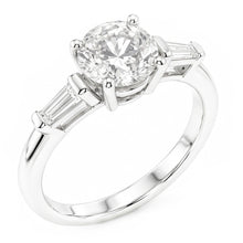 Antique European 3-Stone Ring – Fine Diamond 2.50 ct 14 Karat White